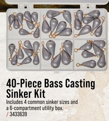 Bass Pro Shops 40-Piece Bass Casting Sinker Kit