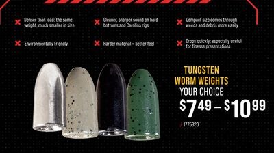 Bass Pro Shops XPS Tungsten Worm Weights