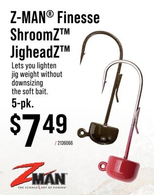 Z-MAN® Finesse ShroomZ™ JigheadZ™ 5-pk