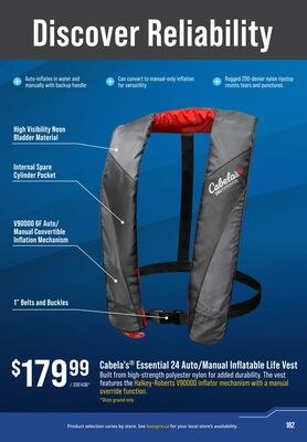 Cabela's® Essential 24 Auto/Manual Inflatable L…