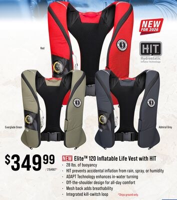 Elite™ 120 Inflatable Life Vest with HIT