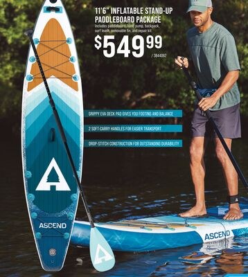 Ascend 11'6" Inflatable Stand-Up Paddleboard Pa…