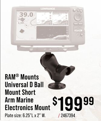RAM Mounts Universal D Ball Mount Short Arm Mar…