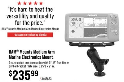 RAM® Mounts Medium Arm Marine Electronics Mount
