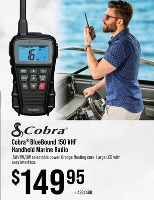 Cobra® BlueBound 150 VHF Handheld Marine Radio
