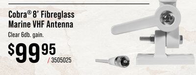 Cobra® 8' Fibreglass Marine VHF Antenna