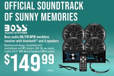 BOSS audio AM/FM MPW mechless receiver with blu…