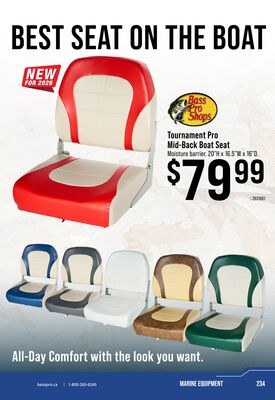 Bass Pro Shop Tournament Pro Mid-Back Boat Seat