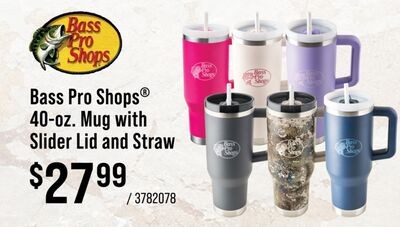 Bass Pro Shop 40-oz. Mug with Slider Lid and St…