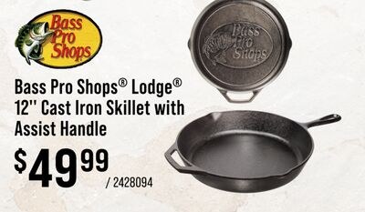 Bass Pro Shops Lodge 12" Cast Iron Skillet with…