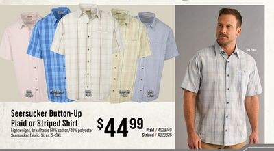 RedHead Seersucker Button-Up Plaid or Striped S…