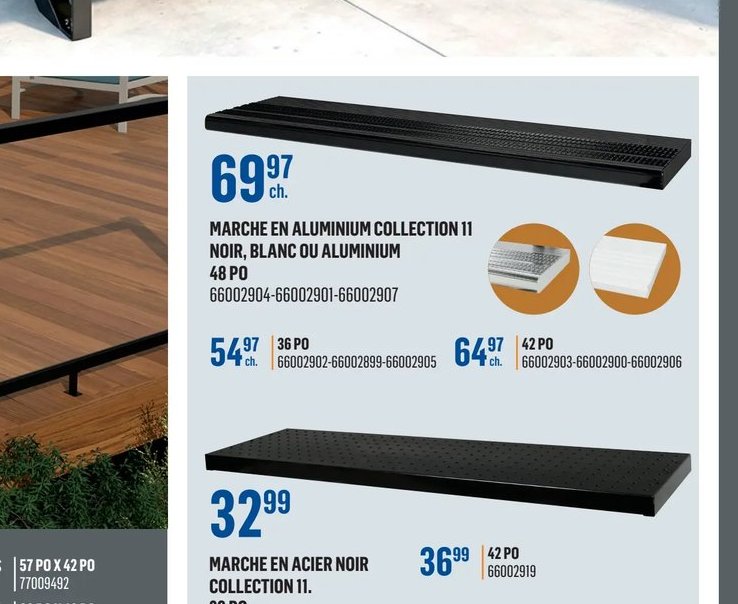 Marche en aluminium Collection II noir, blanc o…