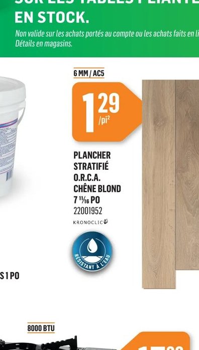Plancher stratifié O.R.C.A. chêne blond