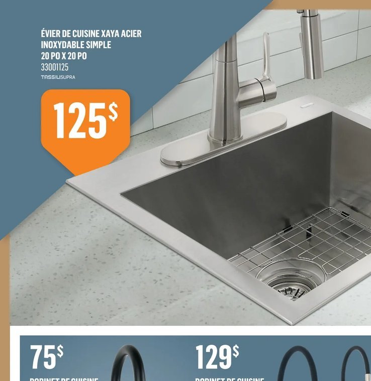 Évier de cuisine Xaya Acier inoxydable simple 2…