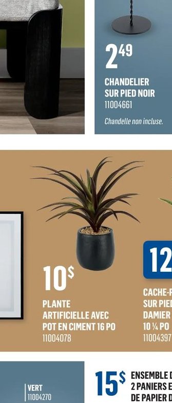 CHANDELIER SUR PIED NOIR