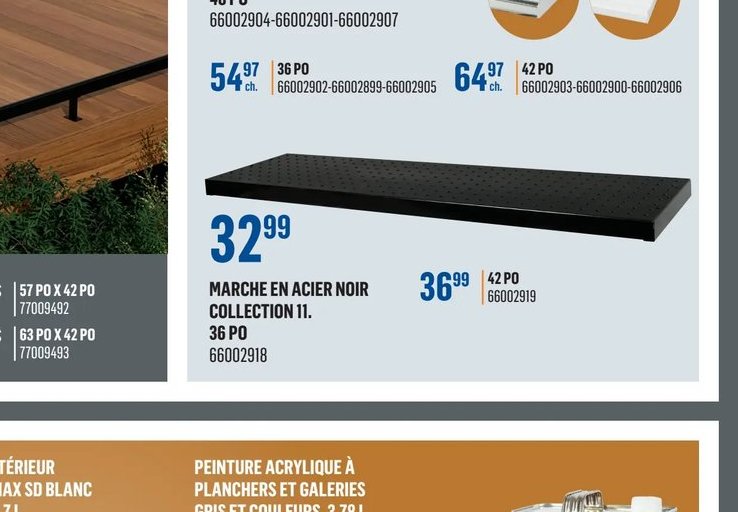 Marche en acier noir Collection II 36 PO