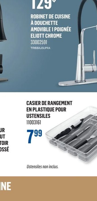 Robinet de cuisine à bouchette amovible 1 poign…