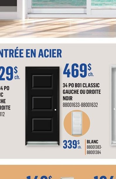 Porte d'entrée 34 PO 801 Classic noir gauche ou…