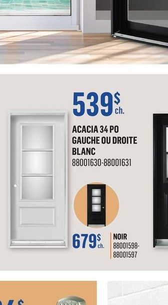 Acacia 34 PO gauche ou droite noir
