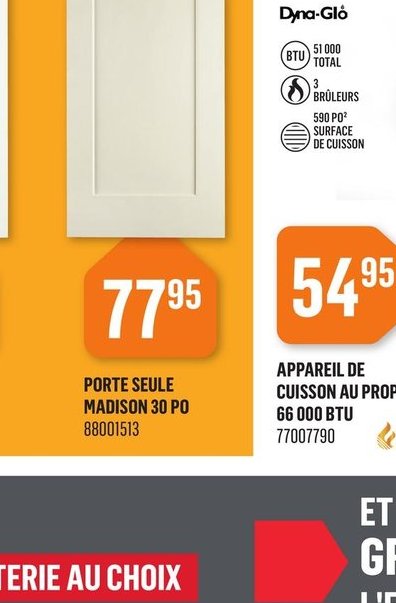 Porte seule Commodore 30 po