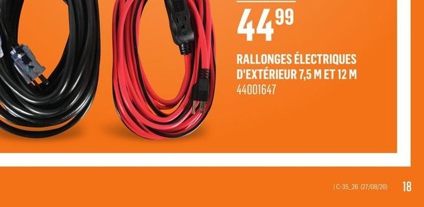 Rallonges électriques d'extérieur ensemble de 2