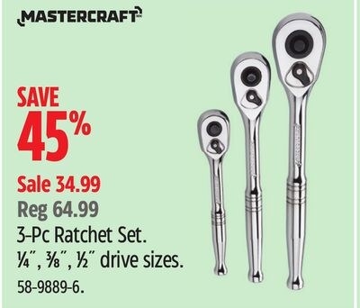 MASTERCRAFT 3-Pc Ratchet Set.