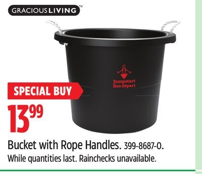 GRACIOUS LIVING Bucket with Rope Handles