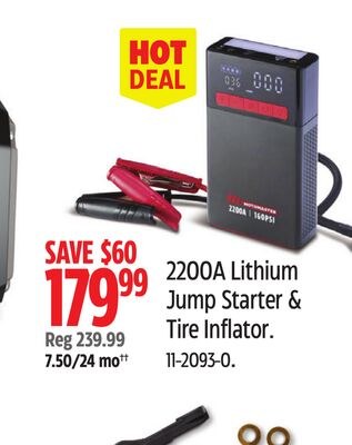 MOTOMASTER 2200A Lithium Jump Starter & Tire In…