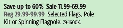 Selected Flags, Pole Kit or Spinning Flagpole.