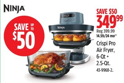 NINJA Crispi Pro Air Fryer, 6-Qt. 2.5-Qt.