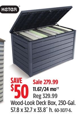 Keter Wood-Look Deck Box, 230-Gal