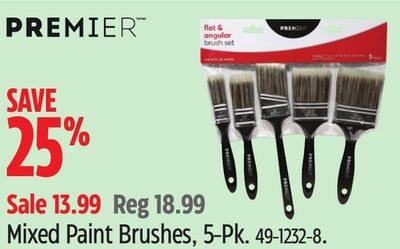Premier Mixed Paint Brushes, 5-Pk.
