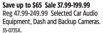 Selected Car Audio Equipment, Dash and Backup C…