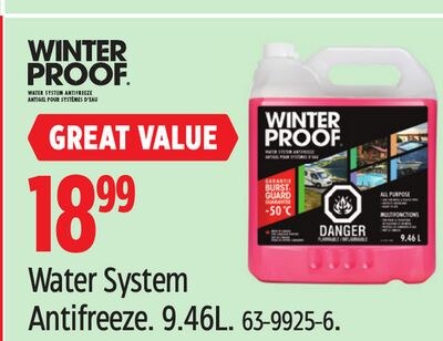 Winter Proof Water System Antifreeze