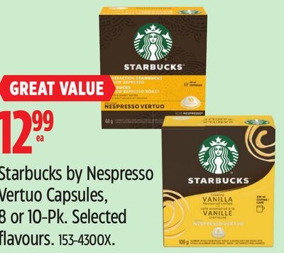 Starbucks by Nespresso Vertuo Capsules, 8 or 10…