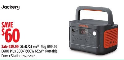 JACKERY E600 Plus 800/1600W 632Wh Portable Powe…
