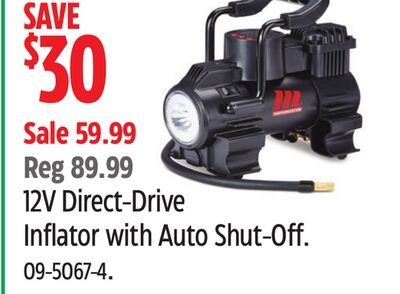 MotoMaster 12V Direct-Drive Inflator with Auto …