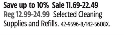 Selected Cleaning Supplies and Refills