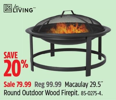 Macaulay 29.5" Round Outdoor Wood Firepit