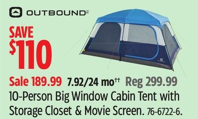 OUTBOUND 10-Person Big Window Cabin Tent with S…