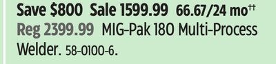 MIG-Pak 180 Multi-Process Welder