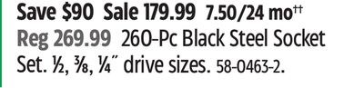 MASTERCRAFT 60-Pc Black Steel Socket Set