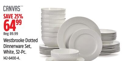 CANVAS Westbrooke Dotted Dinnerware Set, White,…