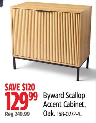 Canvas Byward Scallop Accent Cabinet, Oak