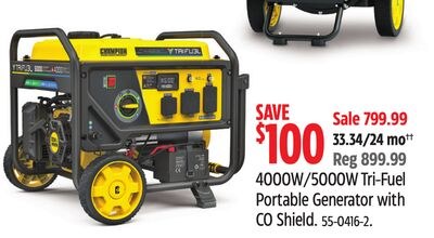 CHAMPION 4000W/5000W Tri-Fuel Portable Generato…
