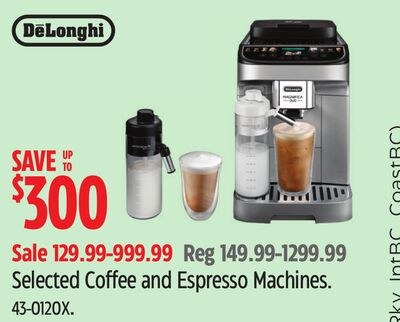Selected DeLonghi Coffee and Espresso Machines