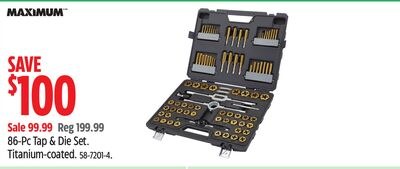 MAXIMUM 86-Pc Tap & Die Set