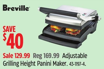 Breville Adjustable Grilling Height Panini Maker