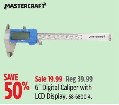 MASTERCRAFT 6" Digital Caliper with LCD Display