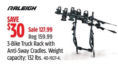 RALEIGH 3-Bike Truck Rack with Anti-Sway Cradles